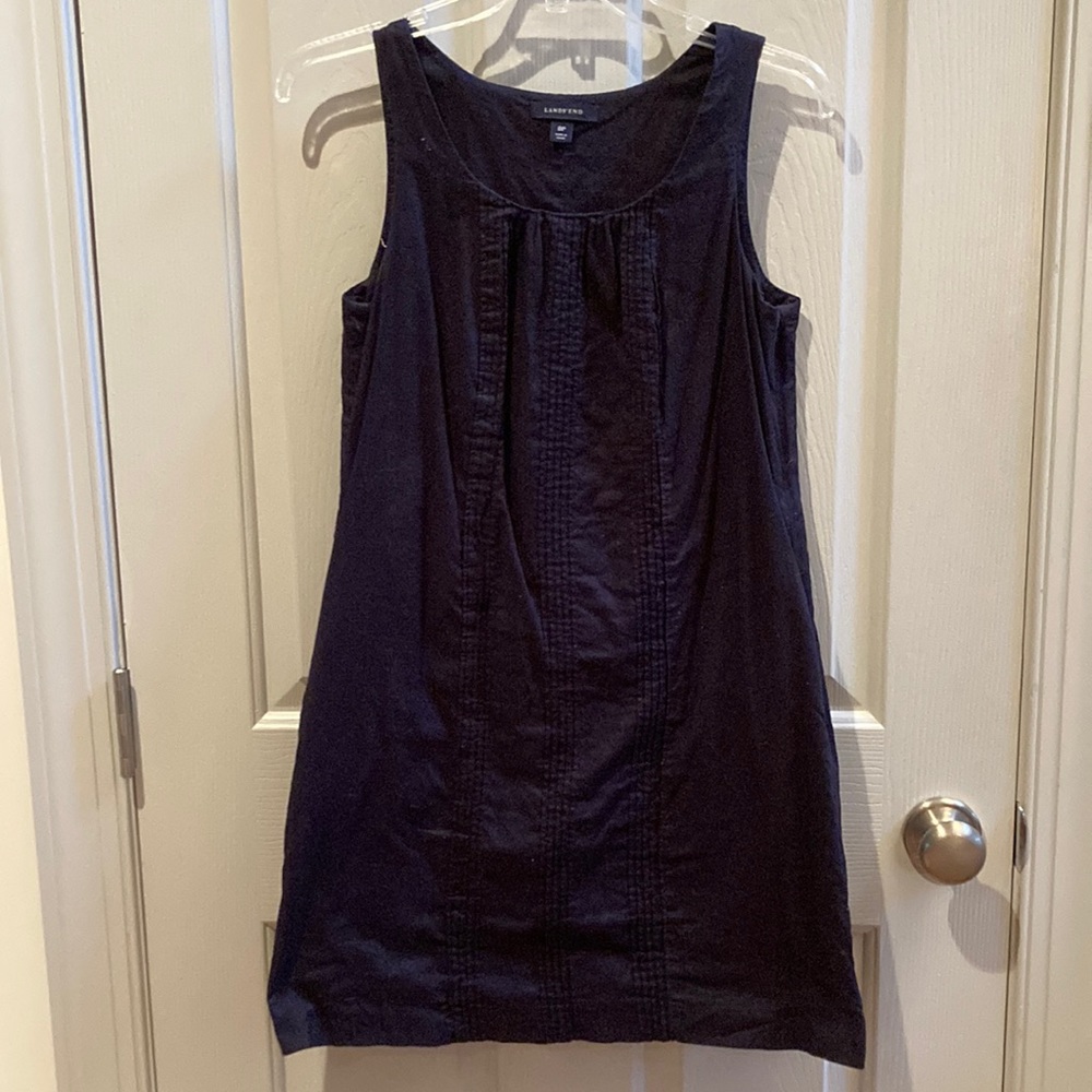 VGUC navy cotton Lands End dress